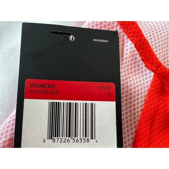 Nike Womens Reversible Pinnie Sleeveless Lacrosse Jersey Orange/White Large New - Picture 16 of 16